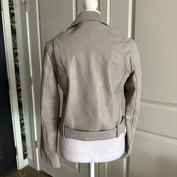 Maje Gray Leather Jacket - Picture 5 of 9
